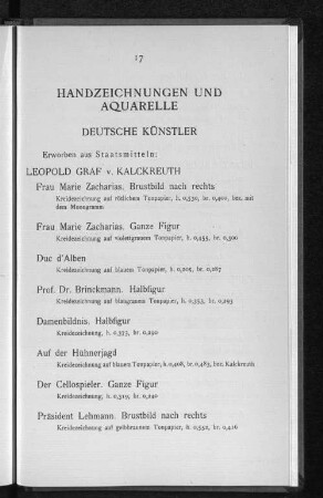 Handzeichnungen und Aquarelle