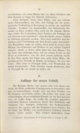 II. Anfänge der neuen Politik.