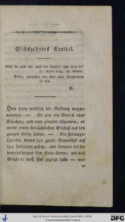 Sechszehntes Kapitel.