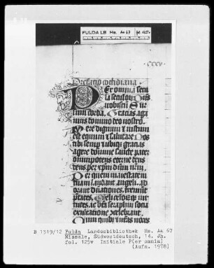Missale — Initiale P(er omnia), Folio 125verso