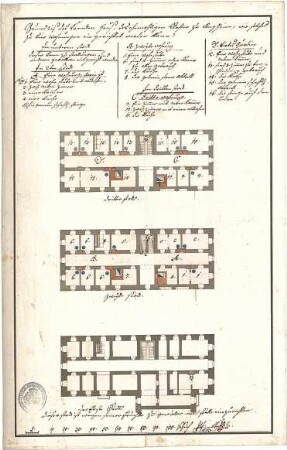 Fink, Johann Lorenz; Kulmbach; Langheimer Hof - Grundriss, Grundriss 1. OG, Grundriss 2. OG