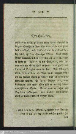 Der Einsiedler
