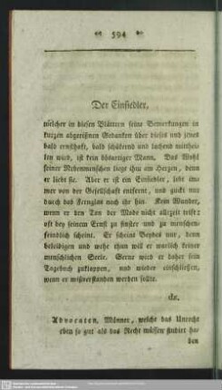 Der Einsiedler