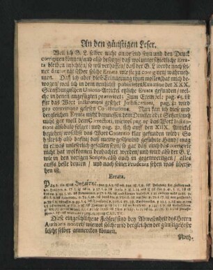 An den günstigen Leser.