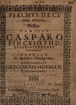 Psalmus decimus octavus