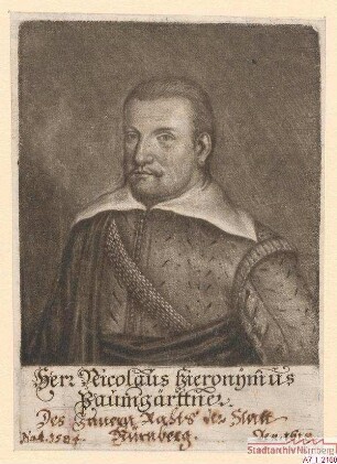 Nicolaus Hieronymus Paumgartner, des Innern Rats; geb. 1584; gest. 1618