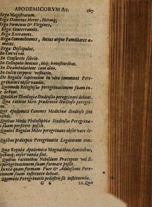 Bibliotheca, seu Cynosura Peregrinantium, hoc est Viatorium Omnium hactenus editorum absolutissimum, iucundissimum, utilissimumq[ue] : In Duas Partes digestum ..., Liber Segundus, Partis Prioris. Propenens Peregrinationis Praecepta Specialissima, Fructuosissima
