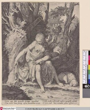 [Die Nymphe im Bade vom Satyr belauscht]