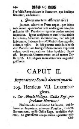 Caput II. Imperatores Seculi decimi quarti. [Das zweyte Capitel / Kayser im 14. Jahr hundert.]