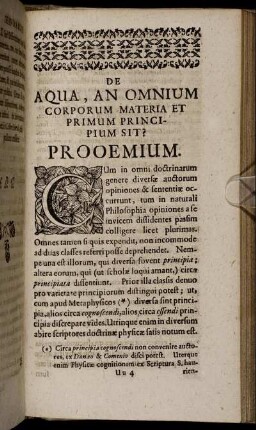 De Aqua, An Omnium Corporum Materia Et Primum Principium Sit?