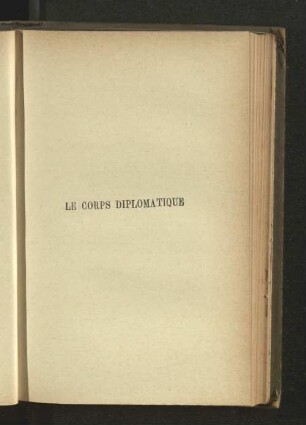 Le corps diplomatique
