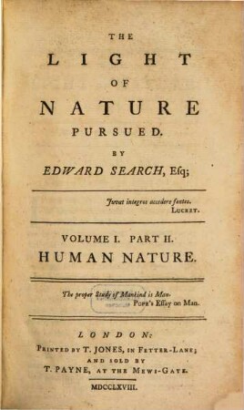 The light of nature pursued, Vol. 1, p. 2 (1768)
