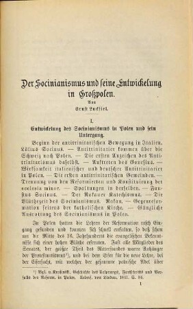 Der Sozinianismus und seine Entwickelung in Großpolen