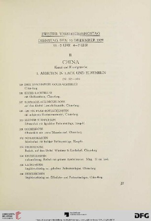 E. China Kunst und Kunstgewerbe (Nr. 325-682)