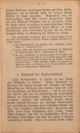 2. Endzweck der Erzbruderschaft.