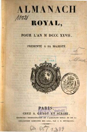 Almanach royal. 1827