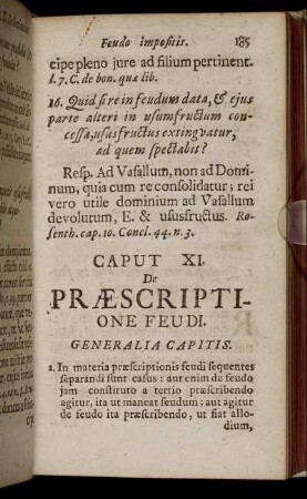 Caput XI. De Præscriptione Feudi.