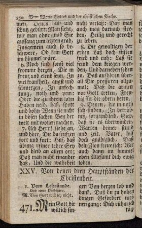 XXV. Von denen drey Hauptständen der Christenheit.