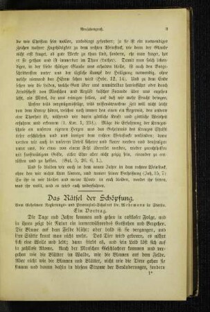 ¬Das¬ Rätsel der Schöpfung : ein Vortrag