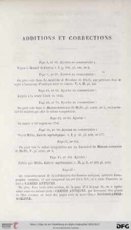 Additions et corrections