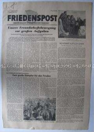 Wochenzeitung der DSF "Friedenspost" u.a. zum Todestag von Lenin, Liebknecht und Luxemburg