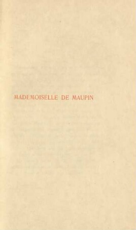 Mademoiselle de Maupin