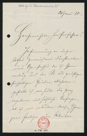 Brief an Unbekannt : 24.06.1910