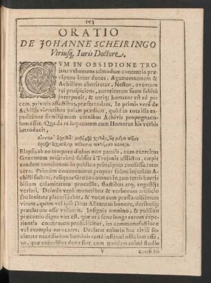 Oratio De Johanne Scheiringo Utriusq[ue] Iuris Doctore.