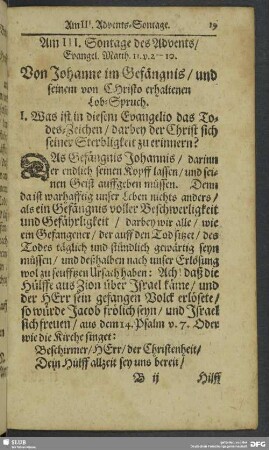 Am III. Sontage des Advents