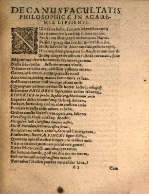 Oratio Metrica De Obsidione Urbis Lipsiensis, A die XVIII. Octobris, usq[ue] ad XXVIII. Novembris diem, Anni post Virginis partum MDCXLII. gravissime continuata