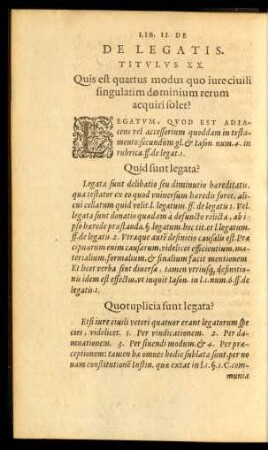 De Legatis. Titulus XX.