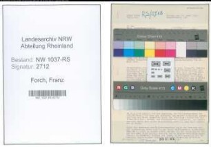 Entnazifizierung Franz Forch , geb. 19.05.1902 (Ingenieur)
