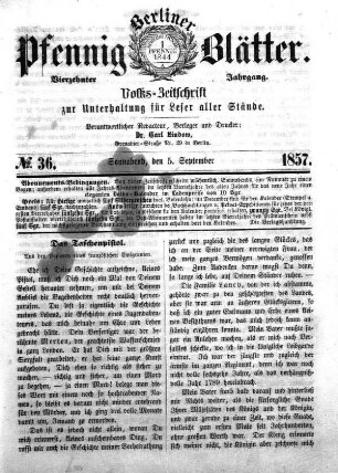 No. 36, Sonnabend, den 5. September