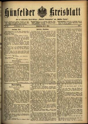 Ausgabe vom Donnerstag, den 08. Mai 1913.