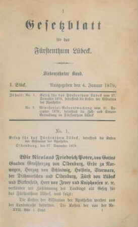 Ausgegeben den 4. Januar 1879-18. Januar 1882 = No. 1-105