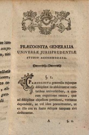 Praecognita Generalia Jurisprudentiæ Universæ