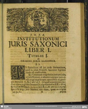Institutionum Juris Saxonici Liber I