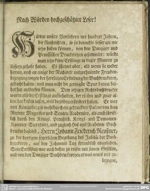 Nach Würden hochgeschätzter Leser!