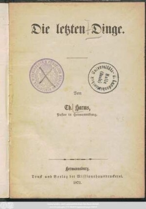 Die letzten Dinge