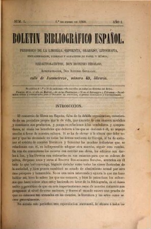 Boletín bibliográfico español. 1. 1860