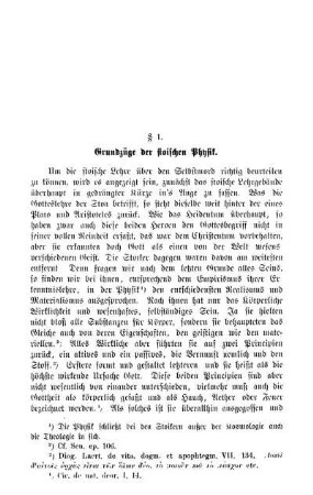 § 1. Grundzüge der stoischen Physik.