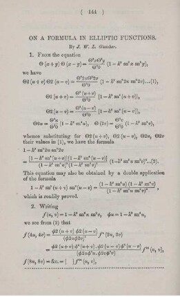 On a formula in elliptic functions.