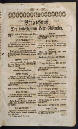 c1r-d2v, Verzeichnuß der nachfolgenden Lehr-Gedancken