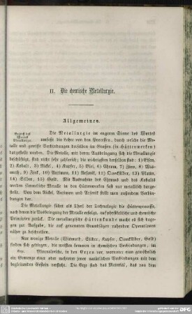 II. Die chemische Metallurgie