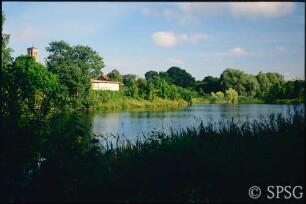Potsdam, Park Sanssouci, Ruinenberg, Blick auf den Bornstedter See.