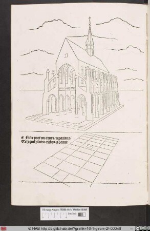 [Schematischer Riss einer gotischen Kathedrale]