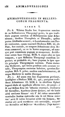 Animadversiones in Hellenicorum Fragmenta.
