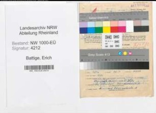 Entnazifizierung Erich Battige, geb. 29.06.1900 (Angestellter)