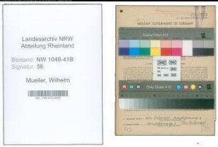 Entnazifizierung Wilhelm Mueller , geb. 27.01.1903 (Feuerwehrmann)