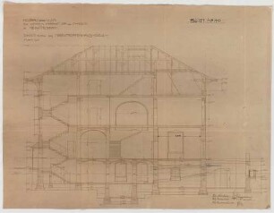 Thiersch, Friedrich von; München, Romanstr. 13; Villa von Hösslin - Nebentreppenhaus Diele (Schnitt)